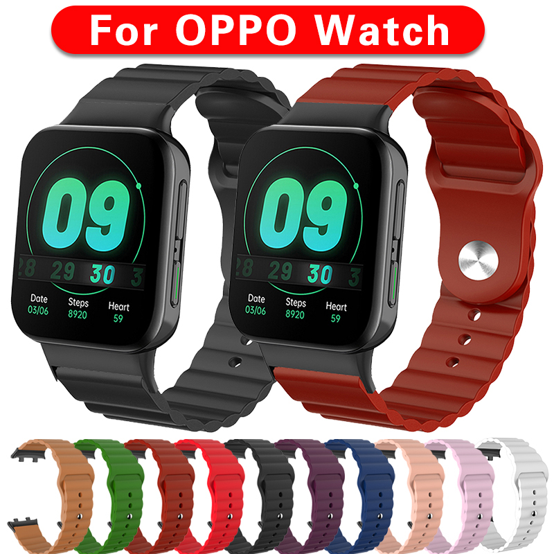 41Mm 46Mm Bracelet for Oppo Watch Smart Watch Wave Band Reverse Pattern Buckle Silicone Replacement Strap 41mm for Oppo Band 46Mm Siri