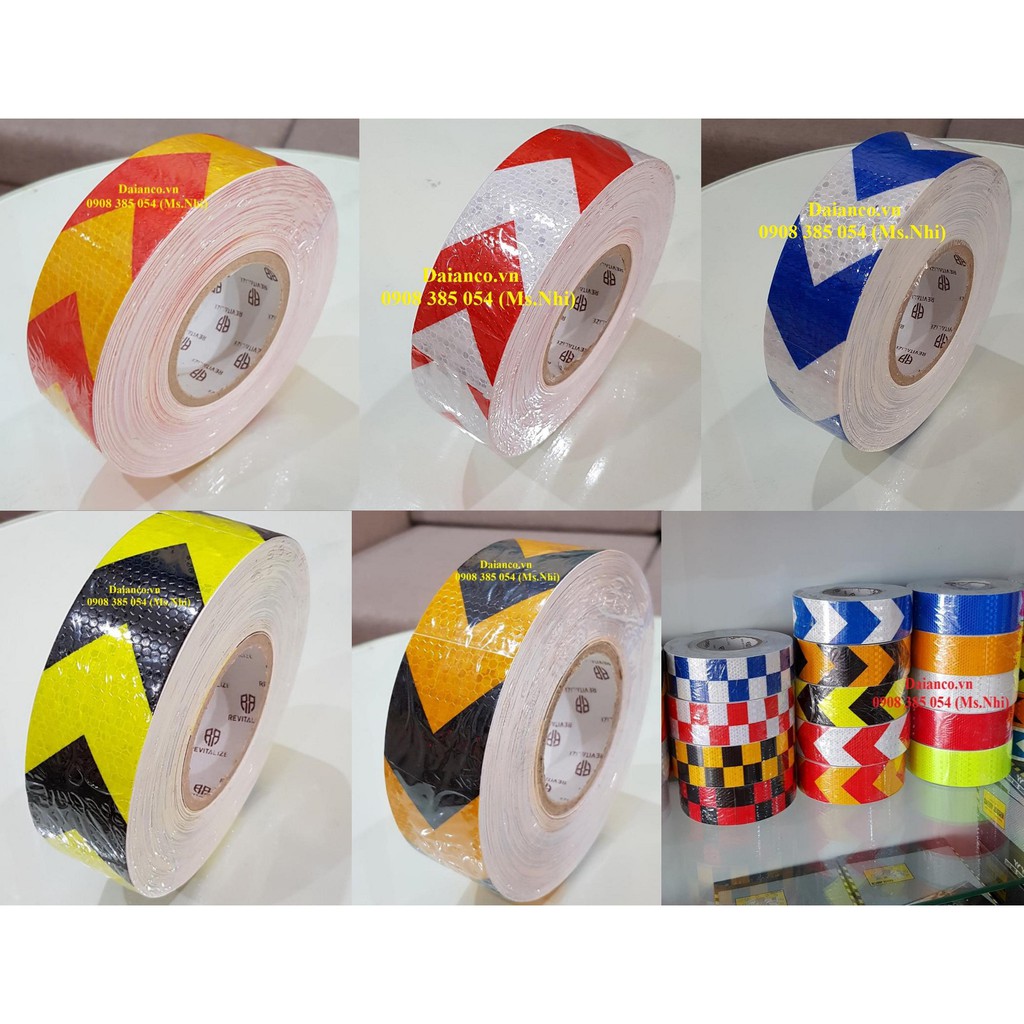 Băng keo phản quang 3M hình mũi tên lớn -Dài 50M- Kèm ảnh thật