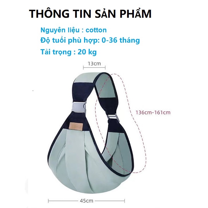 [HCM HỎA TỐC] Địu em bé từ 0-36 tháng giúp việc ẩm bồng bé nhẹ nhàng thoải mái,thoải chất cotton mềm ,thiết kế tiện dụng