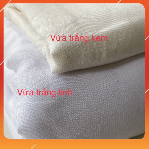 Mẫu Vải Linen Tưng Trắng Vừa 2 Loại Trắng Tinh &amp; Trắng Kem