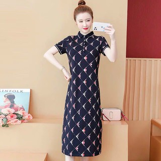 Đầm suông họa tiết ô vuông