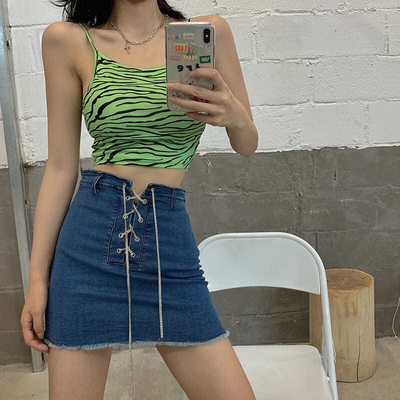 Áo Tank Top Hoạ Tiết Da Báo Dạ Quang Thiết Kế Ôm Sát Quyến Rũ | BigBuy360 - bigbuy360.vn