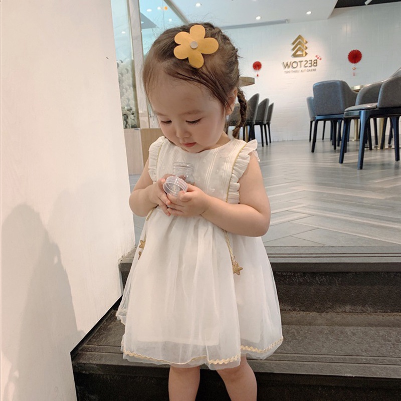 (8-23kg)Đầm công chúa voan trắng Quảng Châu cao cấp cho bé yêu(ảnh thật)