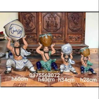 Tượng lỗ chí thâm vác vò đủ các size Bát Tràng