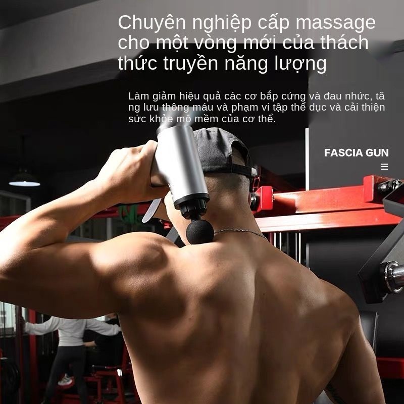 Máy mát xa thư giãn cơ Fascial gun Dụng cụ vật lý trị liệu điện đa chức năng cột sống cổ Thiết bị tập thể dục tại nh