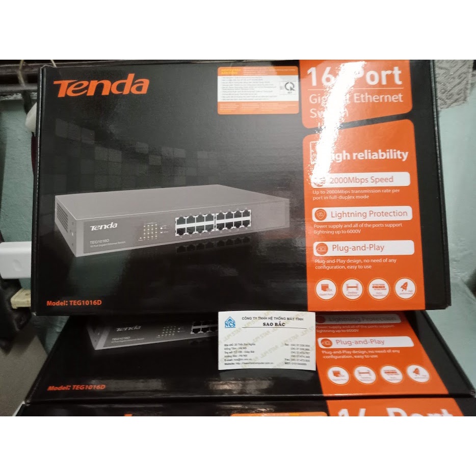 Bộ chia mạng Gigabit Tenda TEG1016D 16 cổng chuẩn 10/100/1000 Mbps