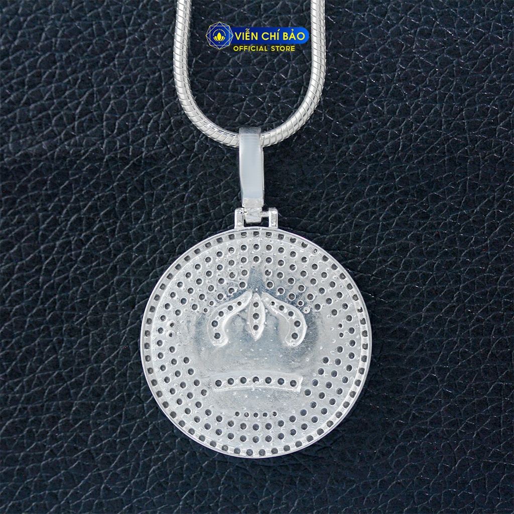 Mặt dây chuyền bạc nam vương miện tròn chất liệu bạc 925 thời trang phụ kiện trang sức Viễn Chí Bảo M300032