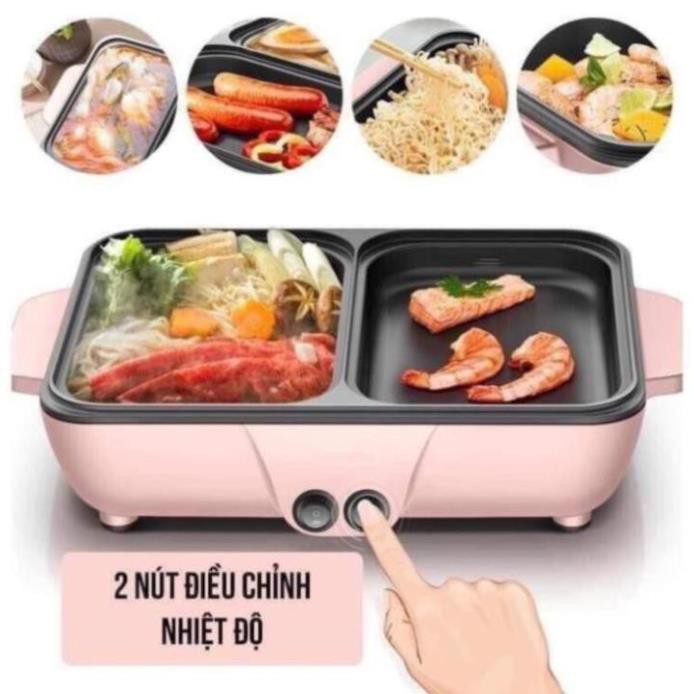 [ FREE SHIP ] Nồi Lẩu Kiêm Nướng 🥘 2in1 Mini Hàn Quốc🥘 Bếp Lẩu Nướng Đa Năng Cao Cấp💯