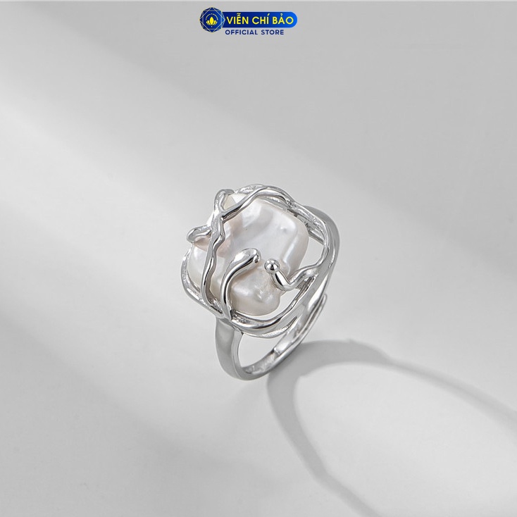 Nhẫn bạc nữ Ngọc Trai Vuông chất liệu bạc 925 thời trang phụ kiện trang sức nữ thương hiệu Viễn Chí Bảo N000567
