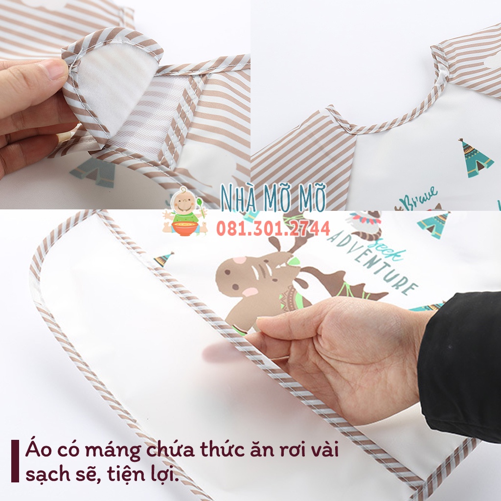 Áo yếm ăn dặm BLW cho bé có máng loại nhẹ - Nhà Mỡ Mỡ