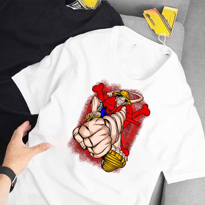 ÁO THUN TAY NGẮN CỔ TRÒN Luffy - One Piece - ĐẢO HẢI TẶC-MŨ RƠM CÓ SIZE TRẺ EM IN HÌNH COOL NGẦU GIÁ HỦY DIỆT - 1206101