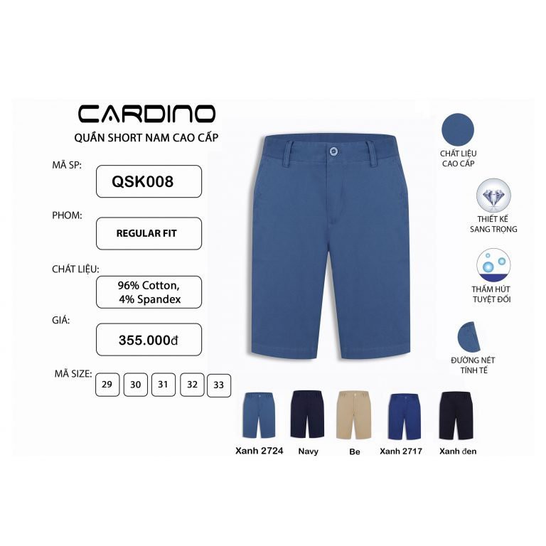 Quần Short kaki Nam Cardino QSK008