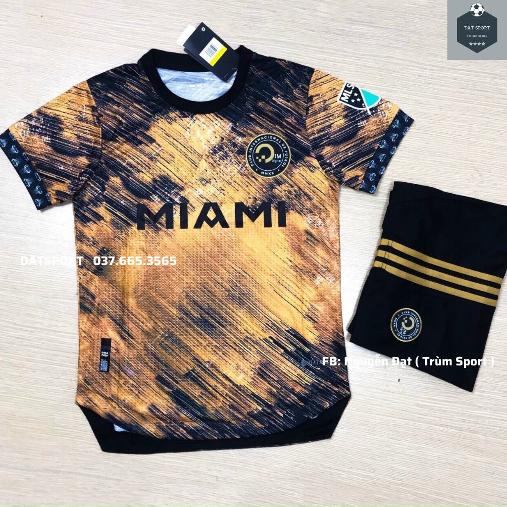 Set Bộ Quần Áo Bóng Đá CLB Miami Cam Đồng 2022 Vải Thái Caro Siêu Thoáng Mát