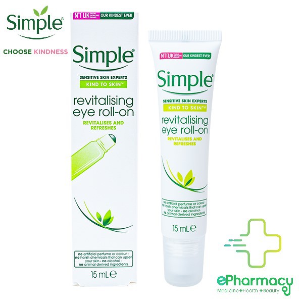 Lăn dưỡng mắt Simple - Simple Revitalising Eye Roll On, lọ 15ml