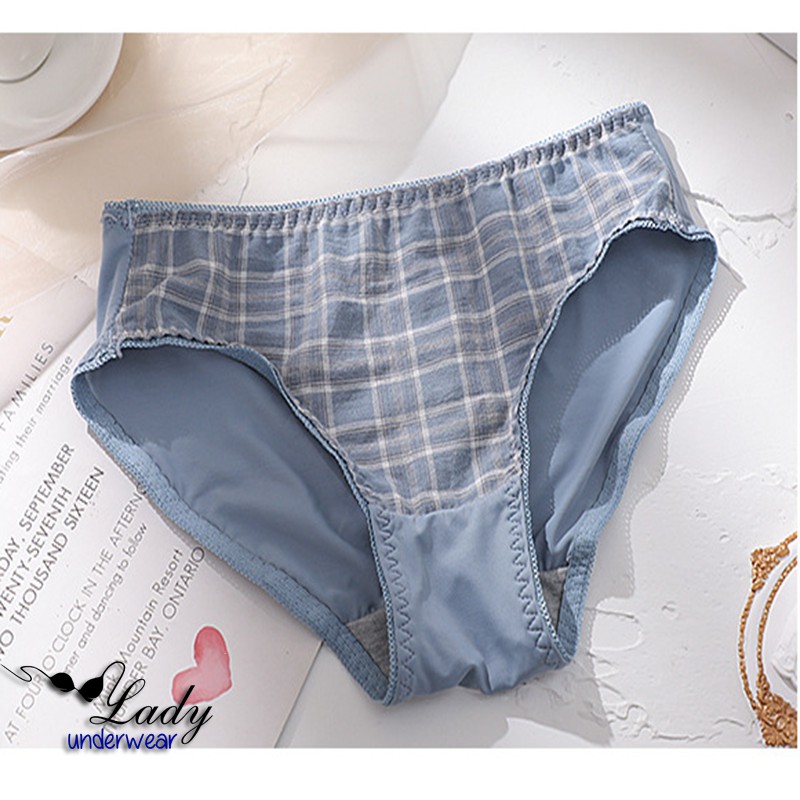 Bộ Đồ Lót Nữ Cotton Cao Cấp Phong Cách Nhật Bản, Set Đồ Lót Nữ Không Gọng Kẻ Caro Sexy New Arrivals 2021 | BigBuy360 - bigbuy360.vn