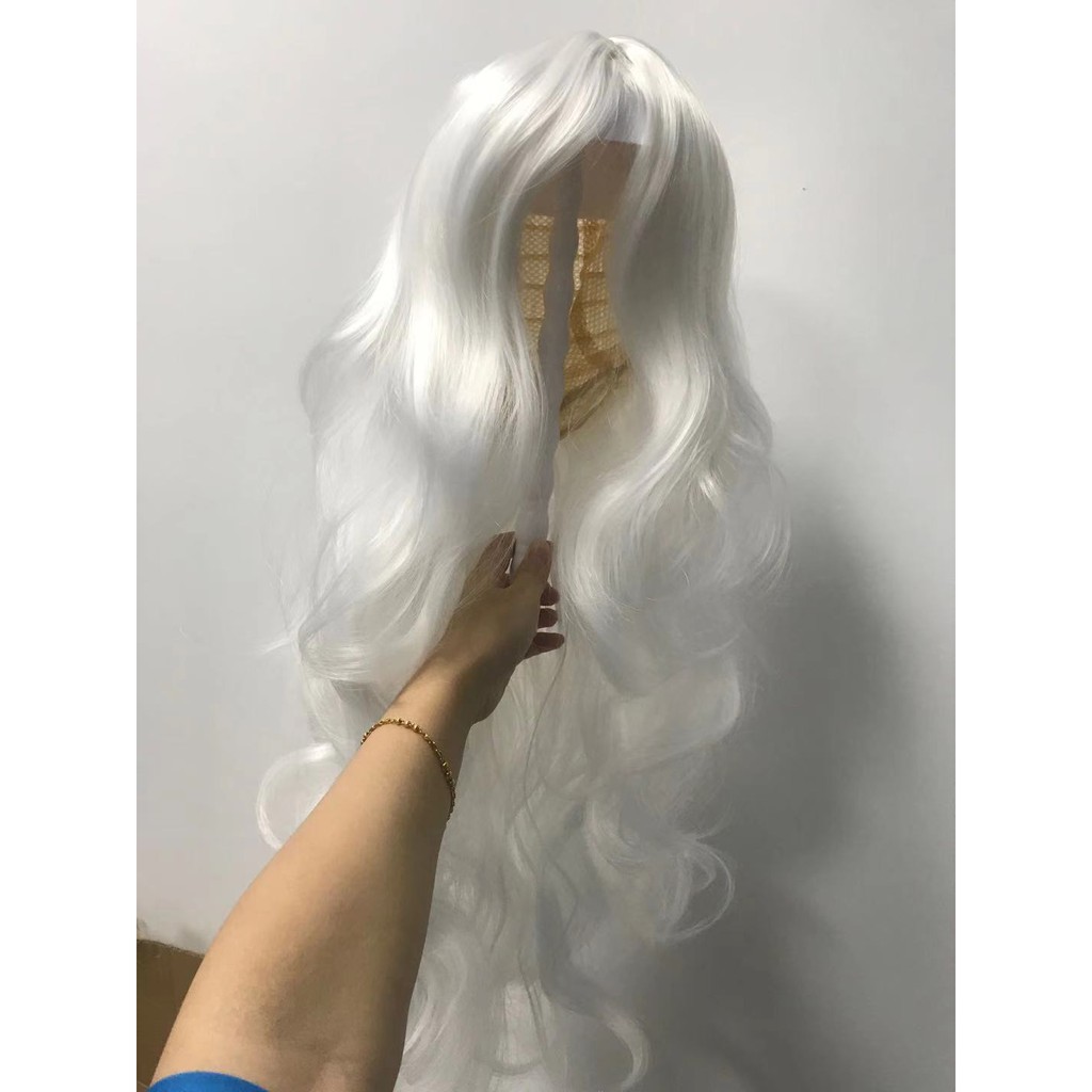 Bộ tóc giả xoăn dài màu be thời thượng cho nữ