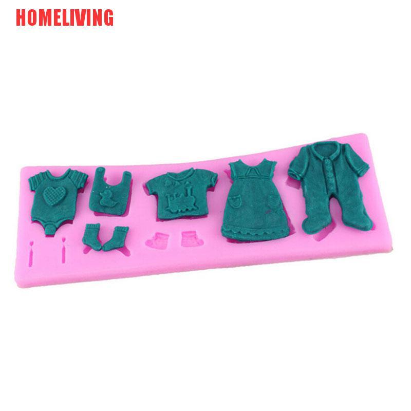 Khuôn Silicone Tạo Hình Trang Trí Bánh Kem Hình Quần Áo Em Bé 3D DIY