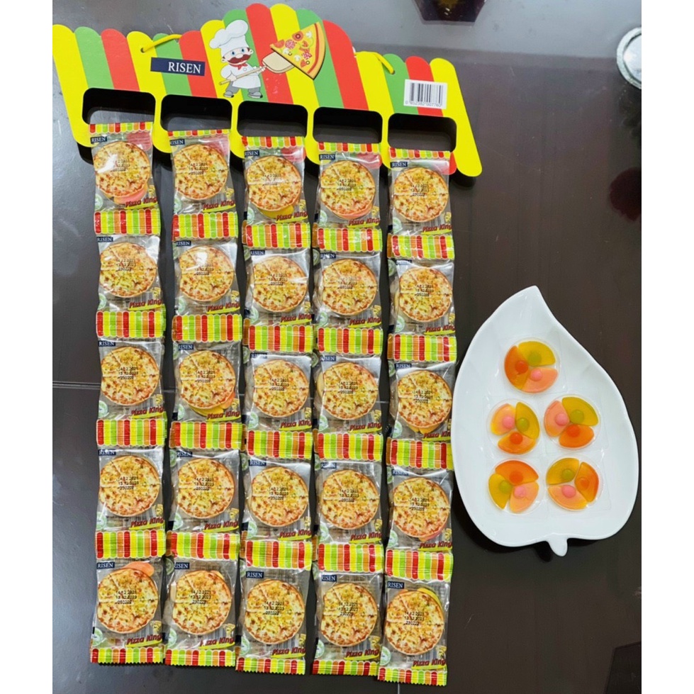 [Lốc 50 gói] Kẹo dẻo hình bánh Pizza Risen Mỹ cho bé ăn vặt vừa ngon vừa rẻ