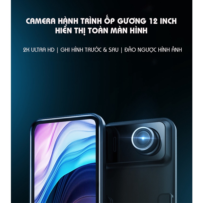 Camera Hành Trình Ốp Gương Cảm Ứng 12 Inch SPW02 | BigBuy360 - bigbuy360.vn