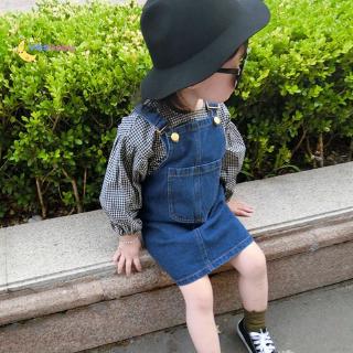 Đầm Yếm Denim Cho Bé Gái