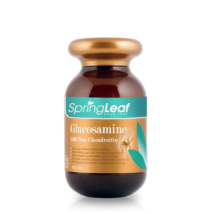 Viên uống Spring Leaf Glucosamine 1500 Plus Chondroitin - Hỗ trợ bôi trơn khớp