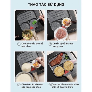 ❌CHẢO ĐÁ CHỐNG DÍNH 3 NGĂN ĐÁY TỪ