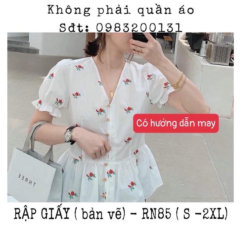 RN85_Rập giấy may áo cổ tim nữ