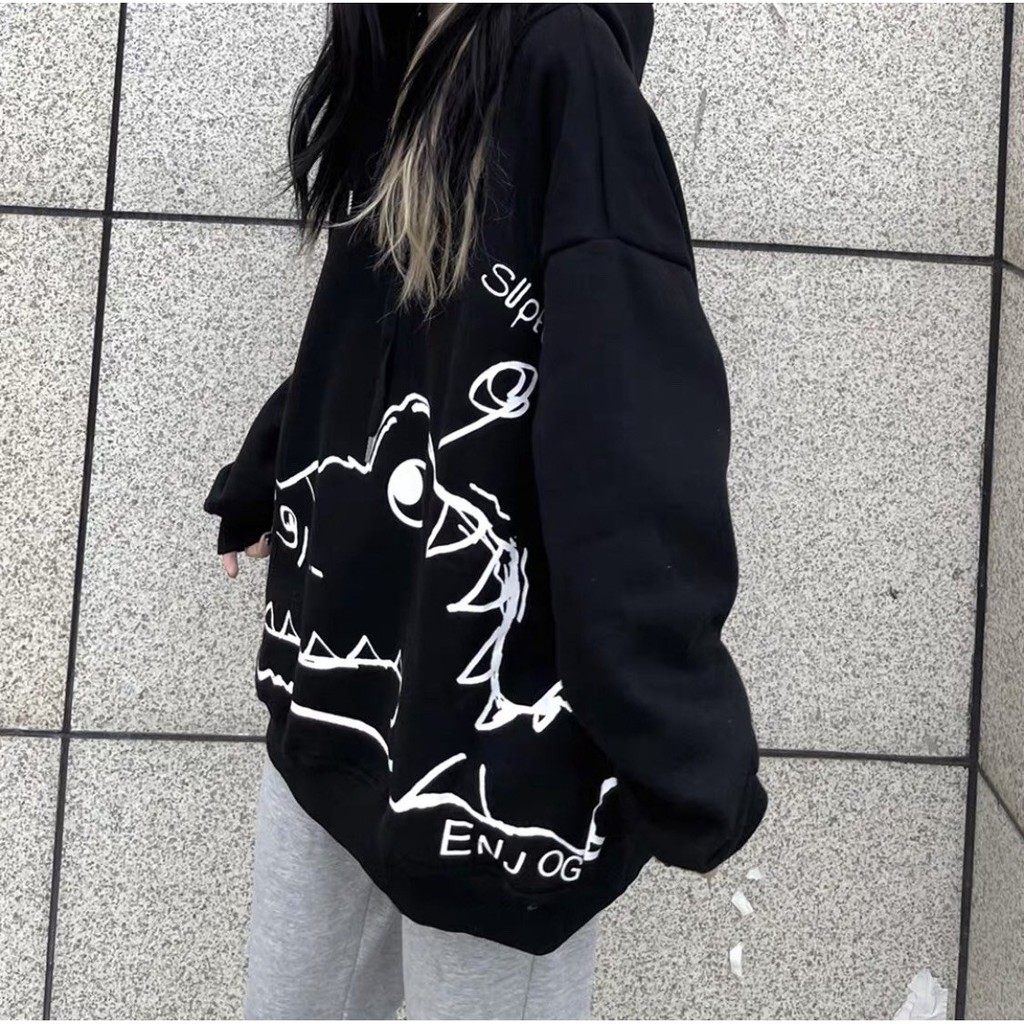 Áo khoác, áo hoodie❤️SIÊU HOT❤️ nam nữ ĐẦU KHỦNG LONG nỉ from rộng dễ thương năng động thời trang dưới 65kg | BigBuy360 - bigbuy360.vn