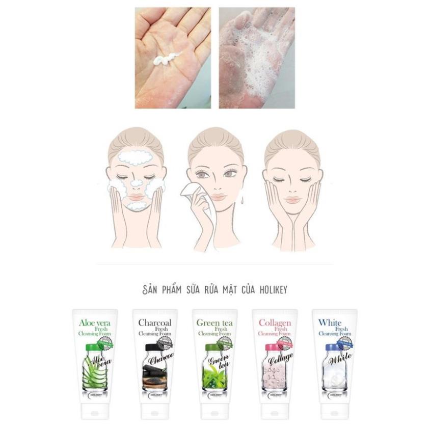 Holikey Collagen Fresh Cleansing Foam Sữa Rửa Mặt Bổ Sung Collagen Làm Trắng 100ml 3W096