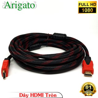 Dây hdmi 5m tròn, cáp hdmi 5m tròn chuẩn 1.4v-arigato
