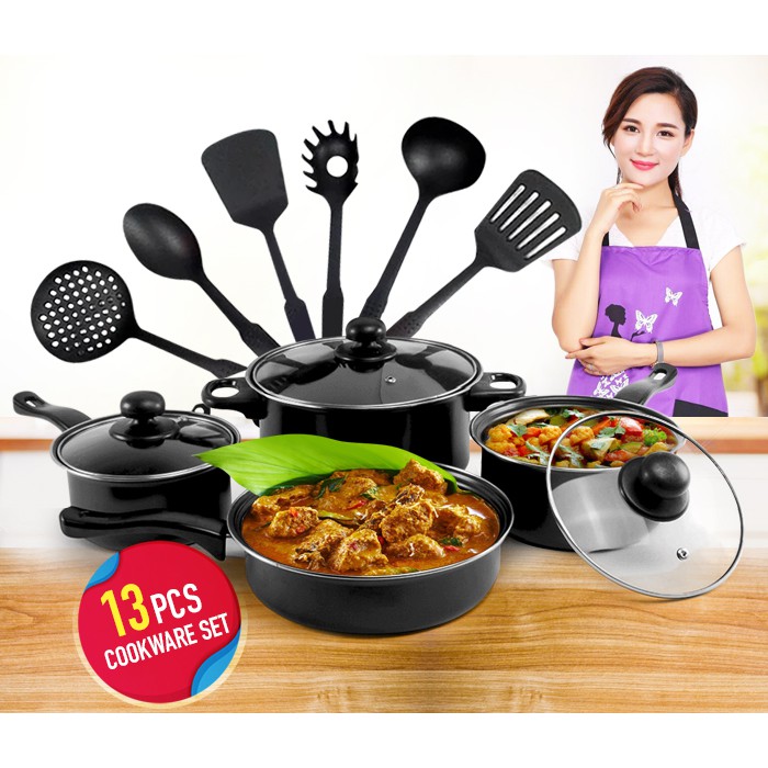 Bộ nồi và chảo nấu ăn 13 món cao cấp