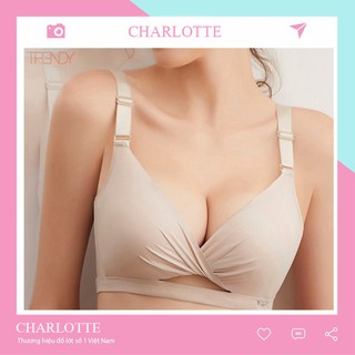 Áo lót xoắn ngực, áo ngực không gọng CHARLOTTE lụa nâng ngực tạo khe sexy - AD01