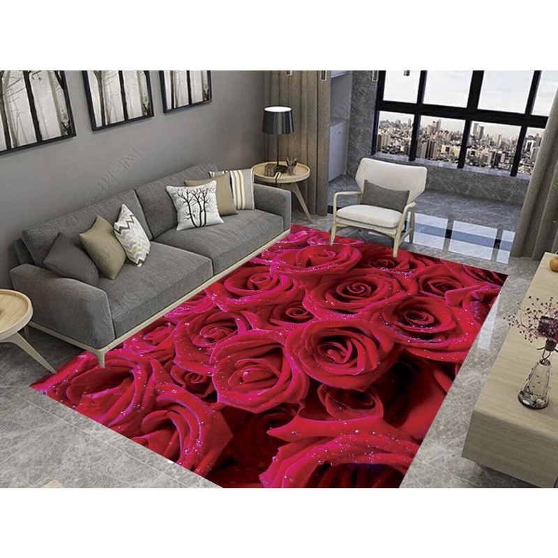 ☘️ Thảm trải sàn Bali 5D mẫu hoàng gia hoa gấm cap cấp - tham trai san kt 1m6x2m3 và 2mx3m