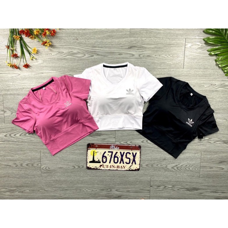 Áo thun thể thao croptop co giãn 4 chiều