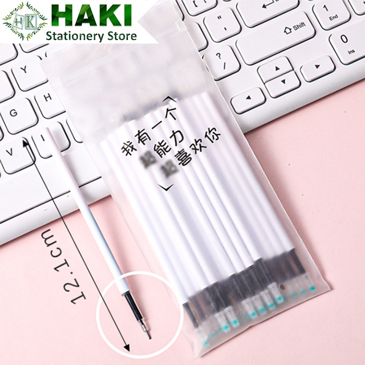 Ruột bút bi bấm HAKI mực đen túi 20 ngòi bút 0.5mm tiện dụng đồ dùng văn phòng phẩm