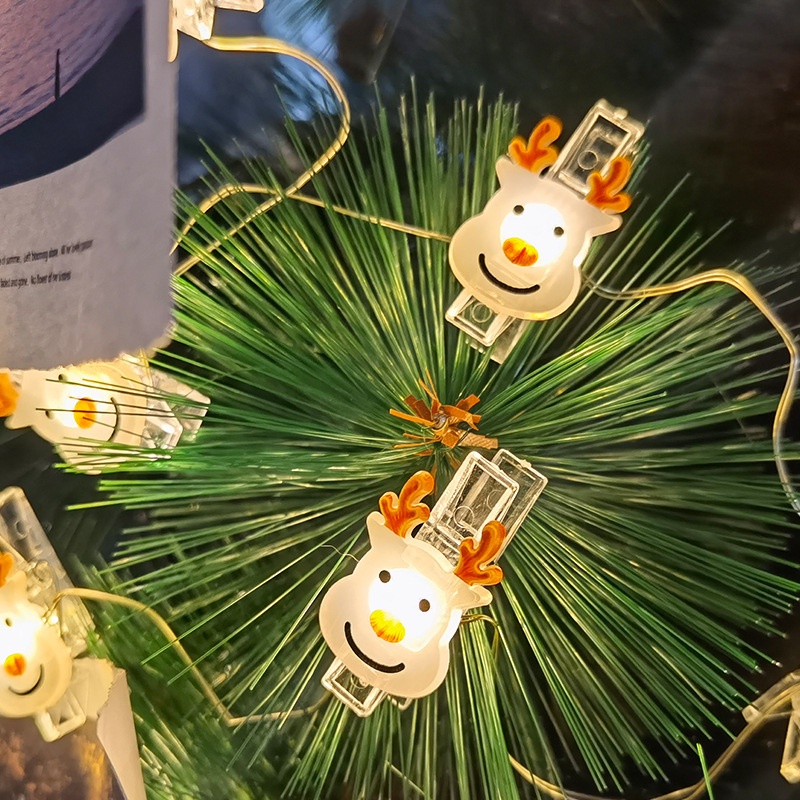 Dây Đèn LED 1.1m Họa Tiết Hoạt Hình Ông Già Noel / Tuần Lộc Trang Trí Giáng Sinh