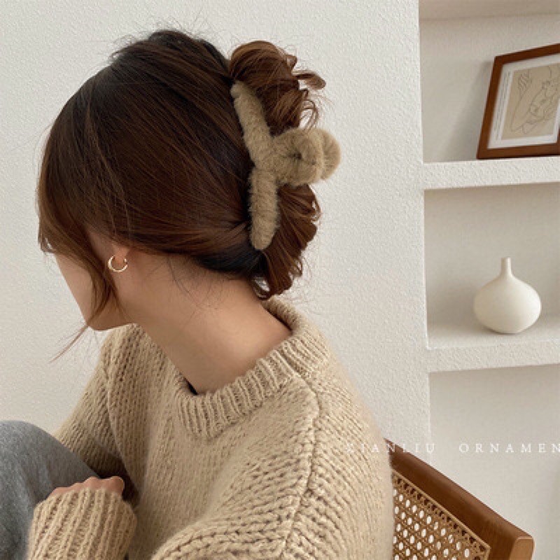 Kẹp tóc cặp tóc lông phong cách Hàn Quốc cho bạn gái bạn nữ
