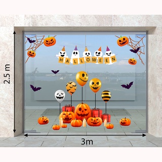 Decal trang trí halloween combo số 66 bong bóng bí ngô