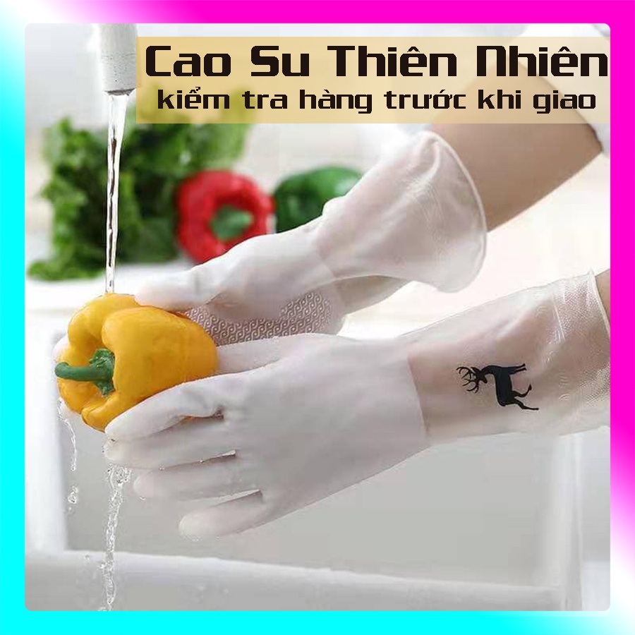 Găng tay cao su hình hươu rửa chén bát