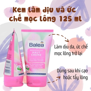 Kem dưỡng làm dịu da sau tẩy - wax - cạo lông, ức chế mọc lông Balea 125ml | Combo Kem tẩy lông và Kem làm dịu da Balea