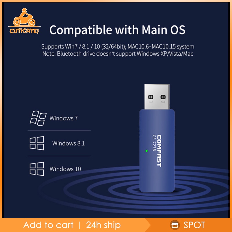 USB WiFi Bluetooth 4.2 không dây có khe cắm thẻ mạng cho Laptop PC | BigBuy360 - bigbuy360.vn