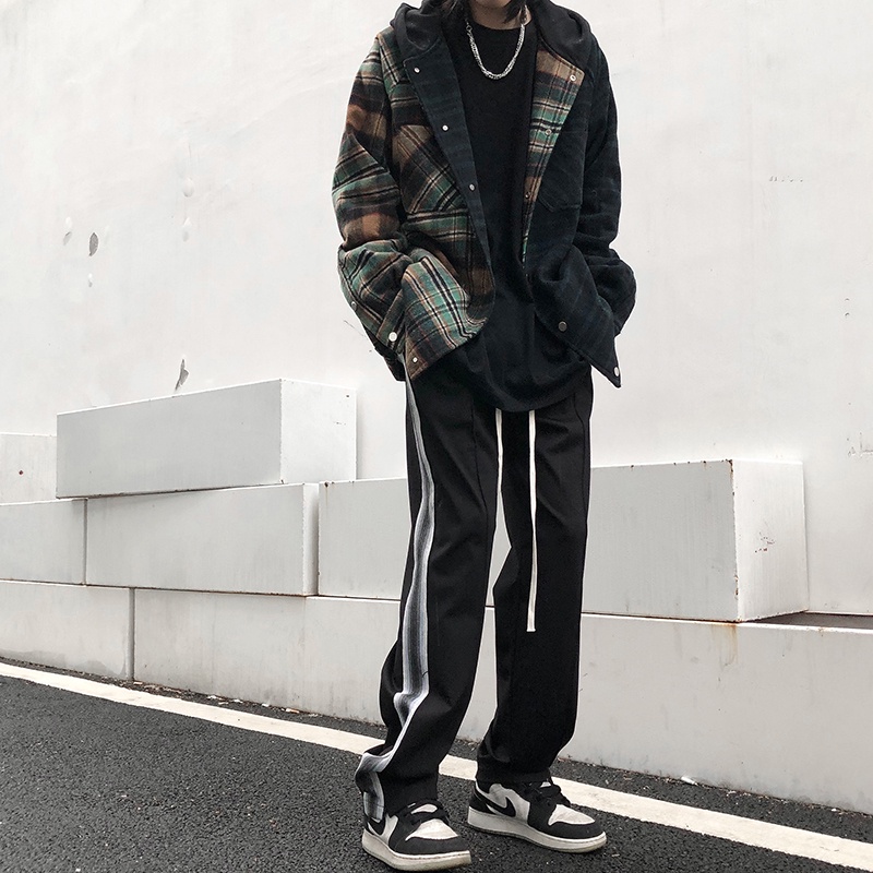 quần ống rộng Họa Tiết Sọc Thời Trang Cho Nam