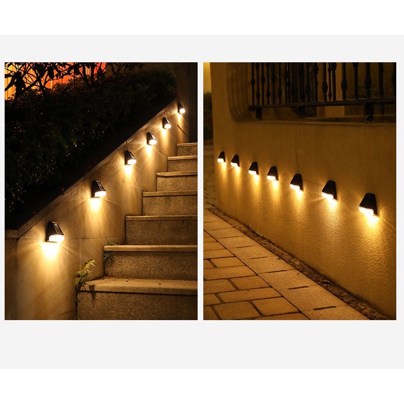 Đèn LED IP65 Năng Lượng Mặt Trời Chống Thấm Nước Gắn Cầu Thang Sân Vườn/Ban Công Ngoài Trời
