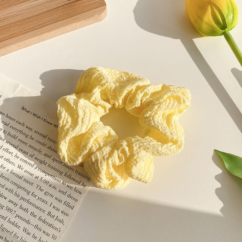 Dây buộc tóc màu vàng phong cách Hàn Quốc đáng yêu cho nữ