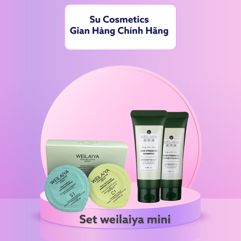 Bộ Dầu gội gừng Weilaiya Mini size (gội 20ml + xả 20ml)