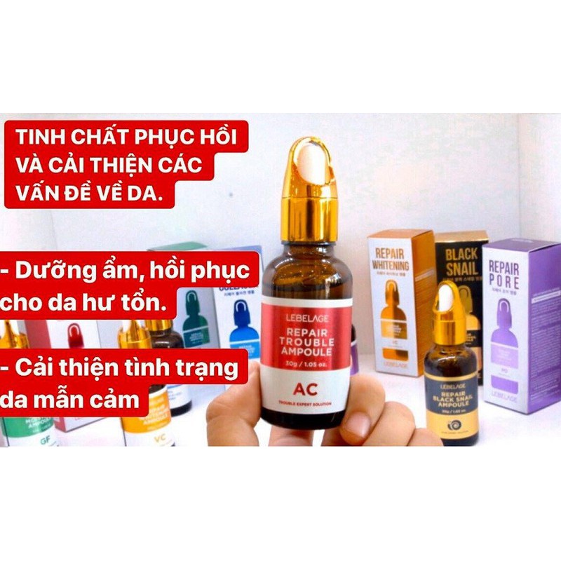 Serum Giữ Ẩm Tái Tạo Da Lebelage VỎ ĐỎ Repair Trouble Ampoule 30ml