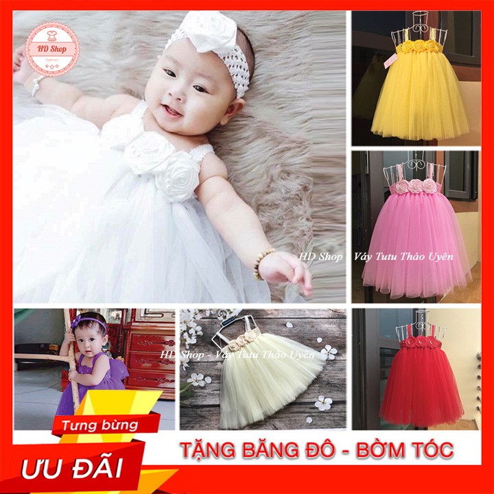 Váy Cho Bé Gái 💖FREESHIP💖 Đầm Bé Gái Sơ Sinh - Đến 6 Tuổi Hoa Hồng Cuốn