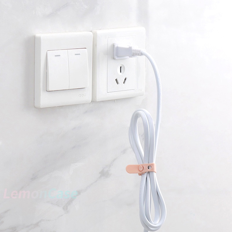 Dụng cụ quấn dây cáp tai nghe điện thoại bằng silicon màu trơn đa năng