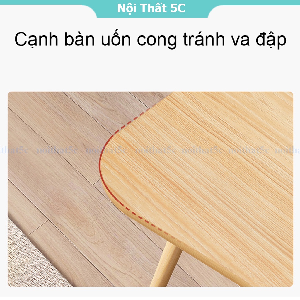 Bàn làm việc phong cách Bắc Âu có hộc tủ chân gỗ tự nhiên, bàn học kèm gia sách chất liệu gỗ MDF cao cấp