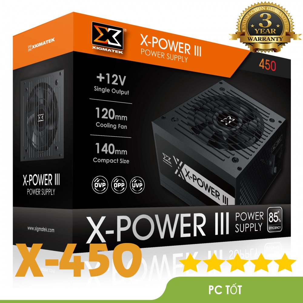 Nguồn máy tính XIGMATEK X-POWER III X-450 (EN45969) 400W - Phiên bản mới 2020